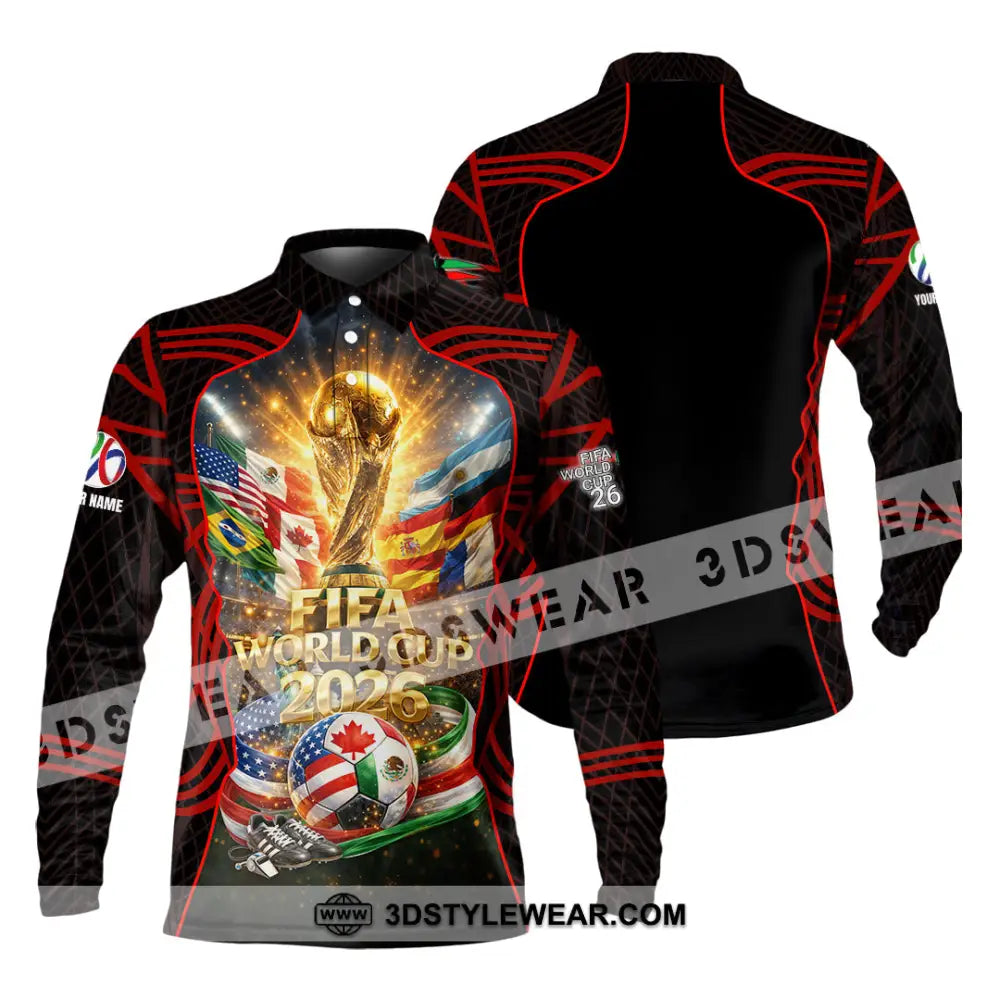 Unisex Shirt - Custom World Cup 2026 3D Shirt Long Sleeve Polo / S T-shirt