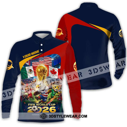 Unisex Shirt - Custom World Cup 2026 3D Shirt Long Sleeve Polo / S T-shirt