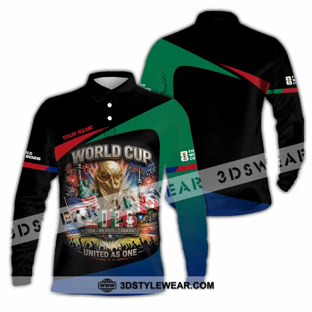 Unisex Shirt - Custom World Cup 2026 3D Shirt Long Sleeve Polo / S T-shirt