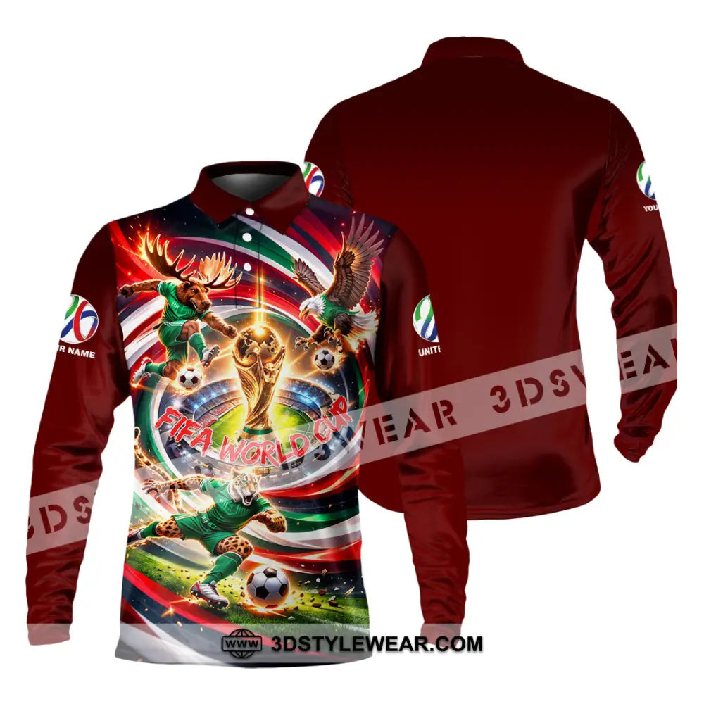 Unisex Shirt - Custom World Cup 2026 3D Shirt Long Sleeve Polo / S T-shirt