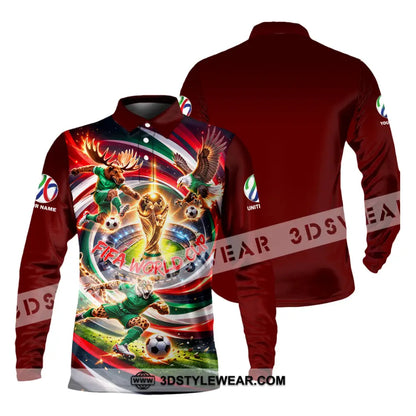 Unisex Shirt - Custom World Cup 2026 3D Shirt Long Sleeve Polo / S T-shirt