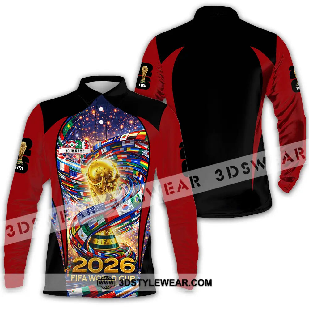 Unisex Shirt - Custom World Cup 2026 3D Shirt Long Sleeve Polo / S T-shirt