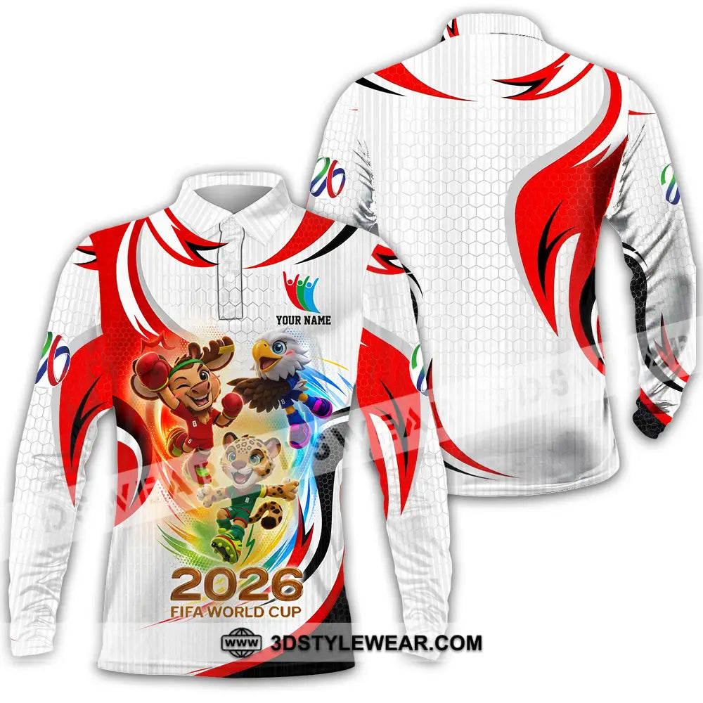 Unisex Shirt - Custom World Cup 2026 3D Shirt Long Sleeve Polo / S T-shirt