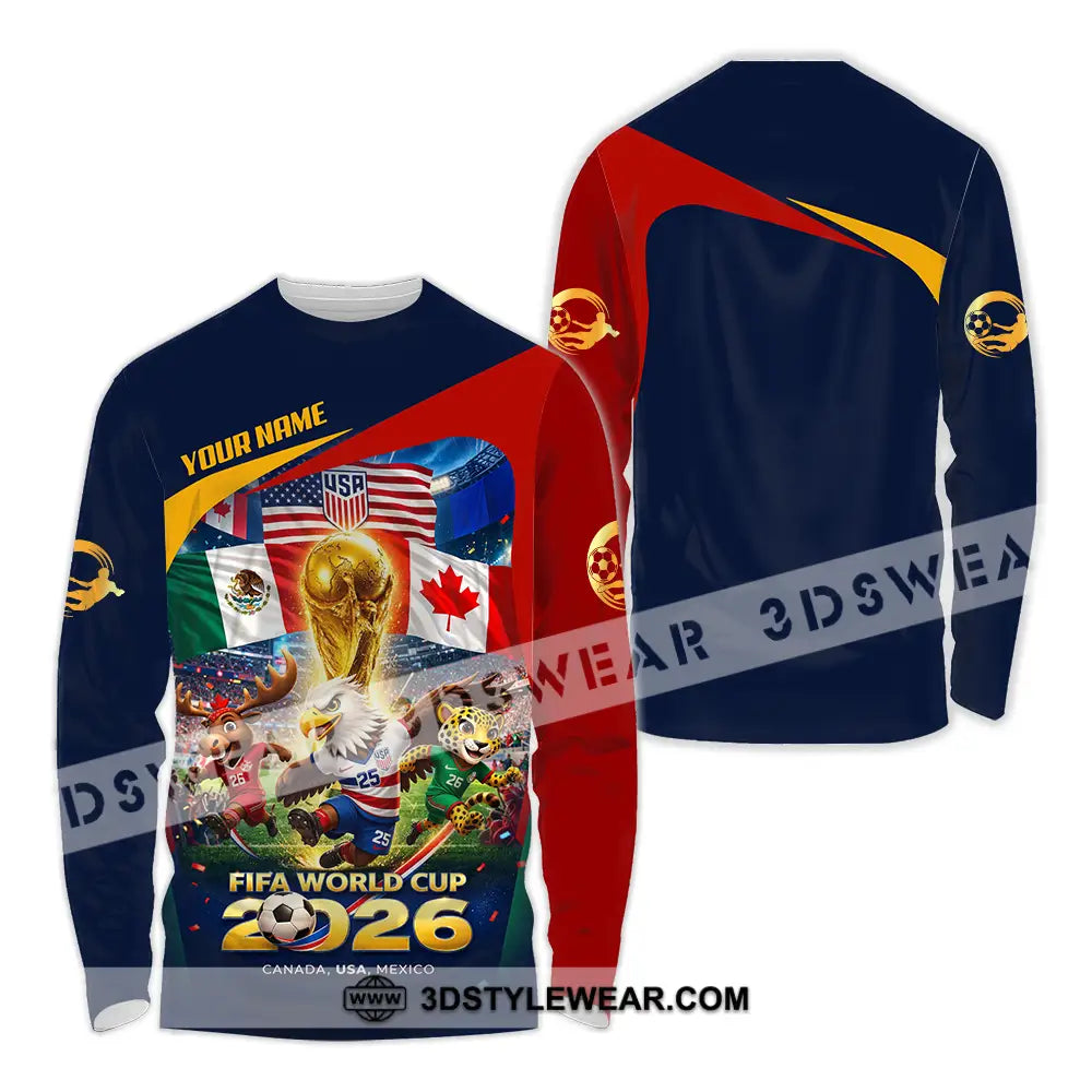 Unisex Shirt - Custom World Cup 2026 3D Shirt Long Sleeve Shirt / S T-shirt