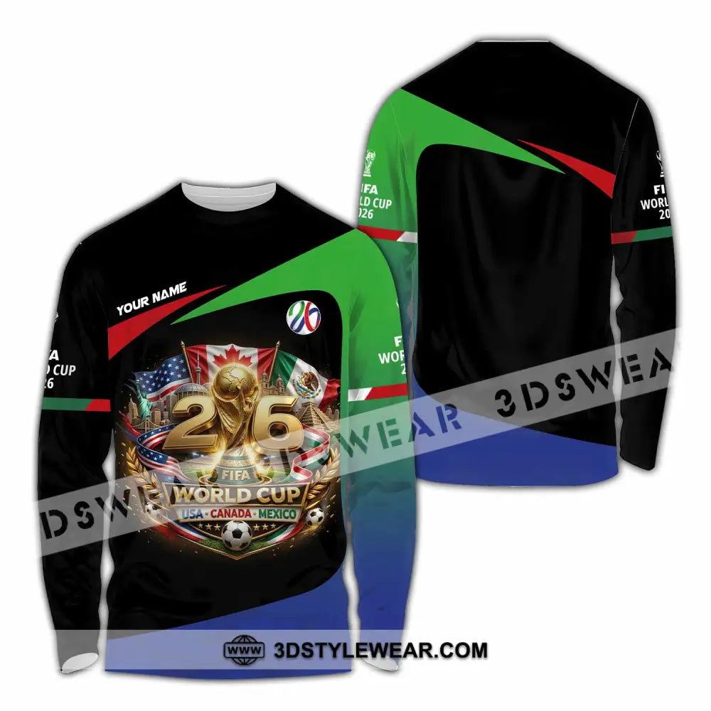 Unisex Shirt - Custom World Cup 2026 3D Shirt Long Sleeve Shirt / S T-shirt