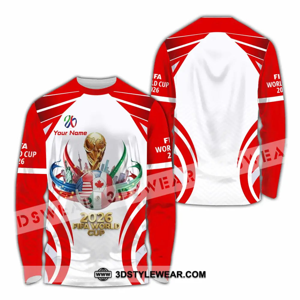 Unisex Shirt - Custom World Cup 2026 3D Shirt Long Sleeve Shirt / S T-shirt