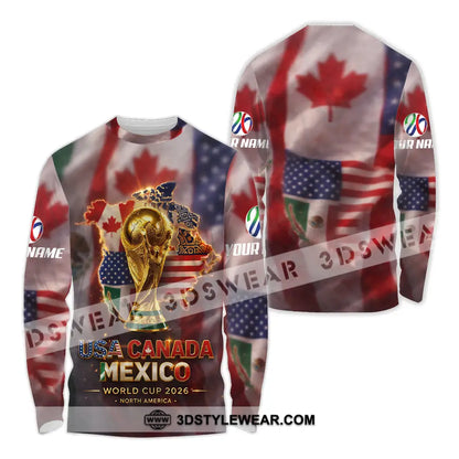 Unisex Shirt - Custom World Cup 2026 3D Shirt Long Sleeve Shirt / S T-shirt