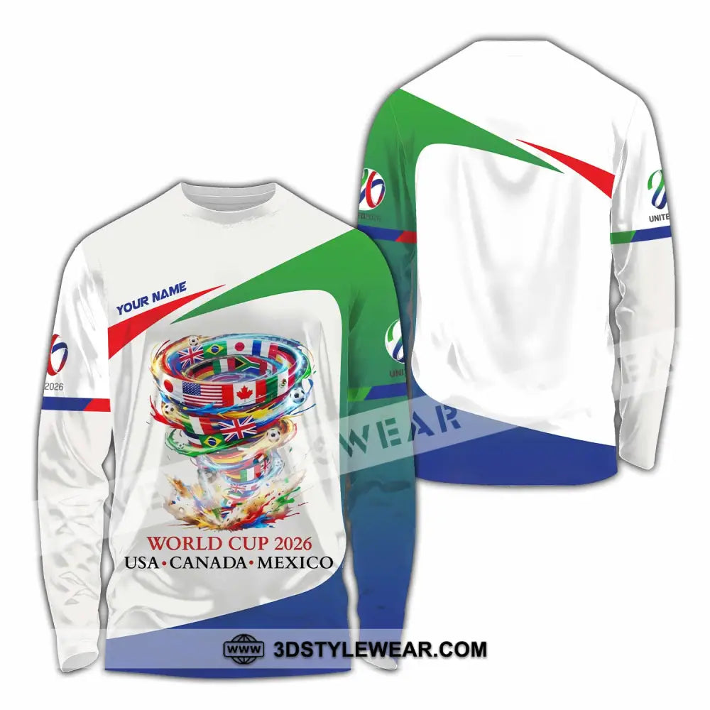 Unisex Shirt - Custom World Cup 2026 3D Shirt Long Sleeve Shirt / S T-shirt