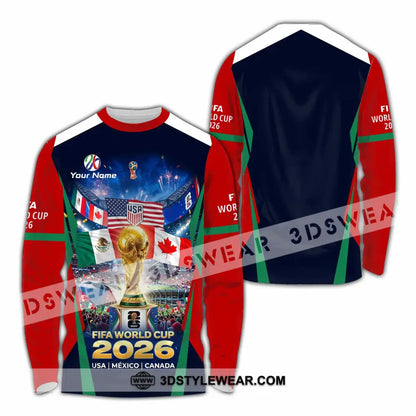 Unisex Shirt - Custom World Cup 2026 3D Shirt Long Sleeve Shirt / S T-shirt