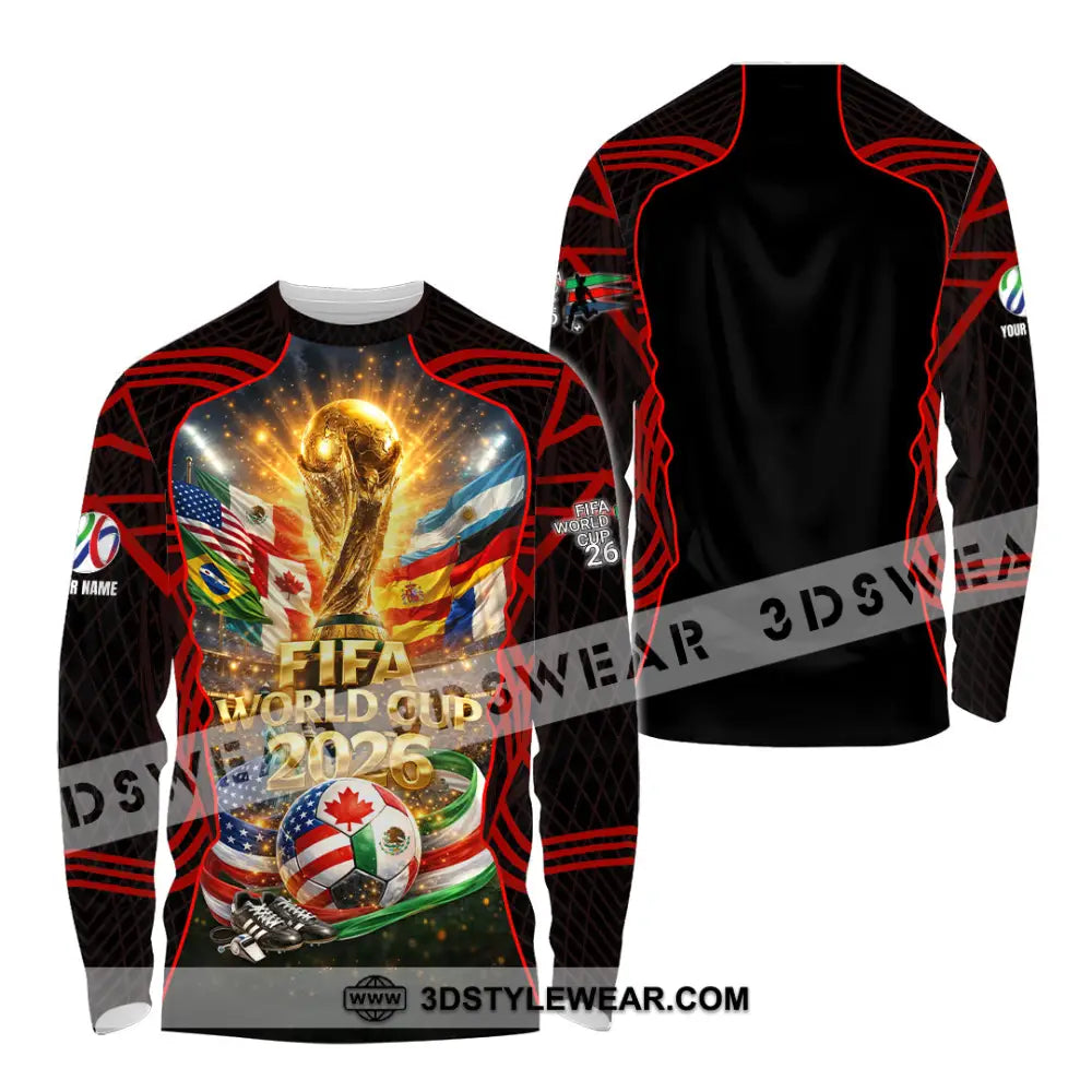 Unisex Shirt - Custom World Cup 2026 3D Shirt Long Sleeve Shirt / S T-shirt