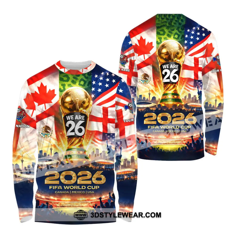 Unisex Shirt - Custom World Cup 2026 3D Shirt Long Sleeve Shirt / S T-shirt