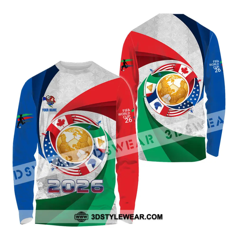Unisex Shirt - Custom World Cup 2026 3D Shirt Long Sleeve Shirt / S T-shirt