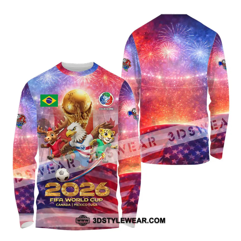Unisex Shirt - Custom World Cup 2026 3D Shirt Long Sleeve Shirt / S T-shirt
