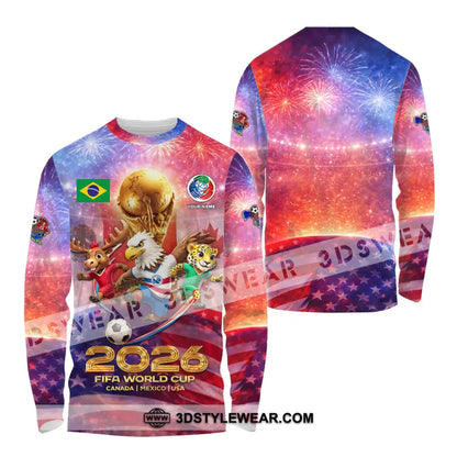 Unisex Shirt - Custom World Cup 2026 3D Shirt Long Sleeve Shirt / S T-shirt