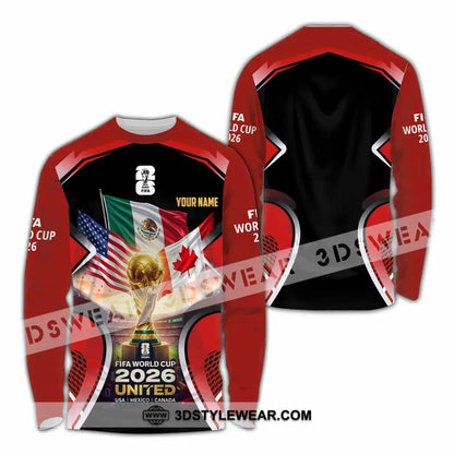 Unisex Shirt - Custom World Cup 2026 3D Shirt Long Sleeve Shirt / S T-shirt