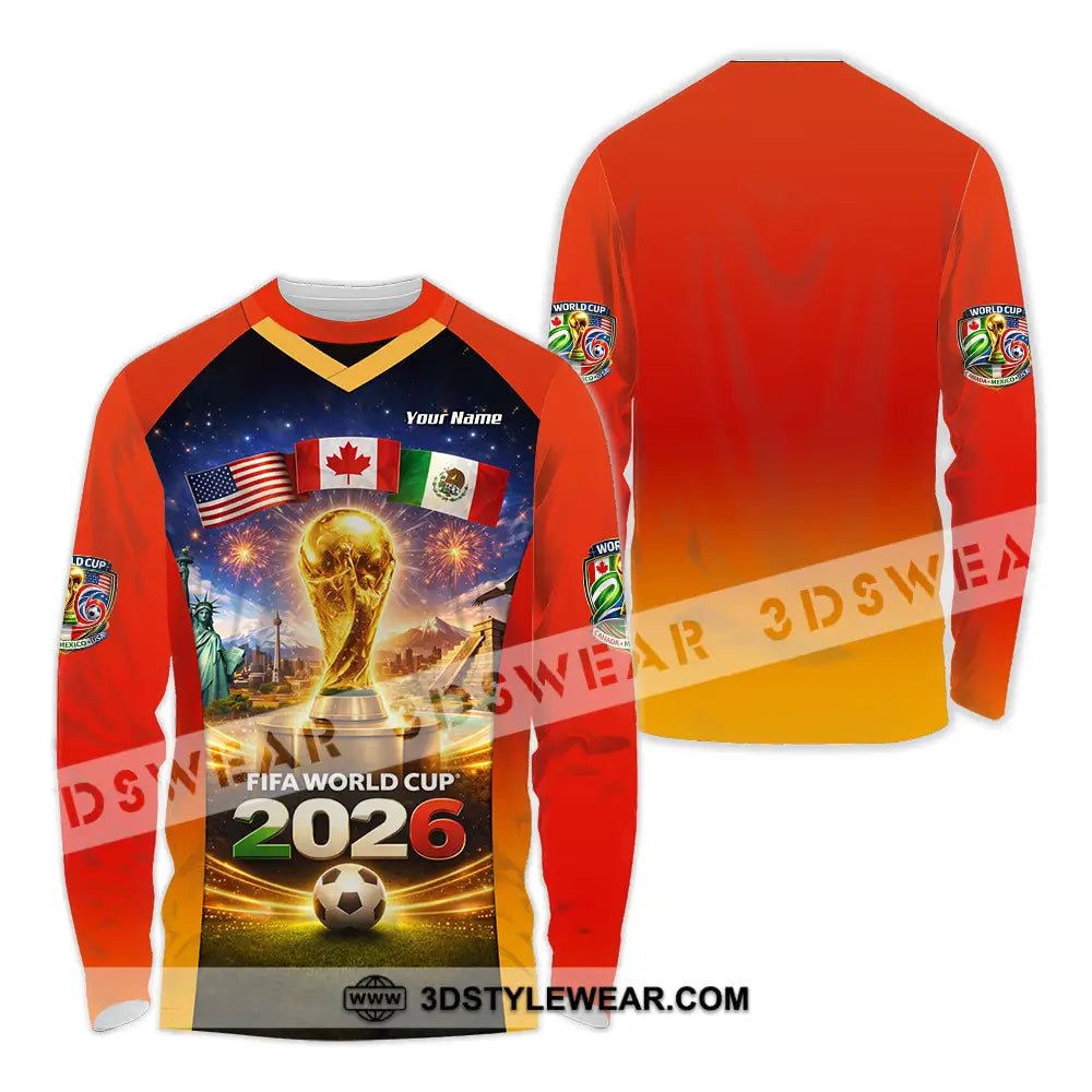Unisex Shirt - Custom World Cup 2026 3D Shirt Long Sleeve Shirt / S T-shirt