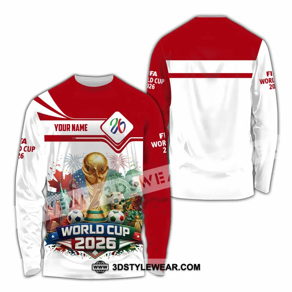 Unisex Shirt - Custom World Cup 2026 3D Shirt Long Sleeve Shirt / S T-shirt