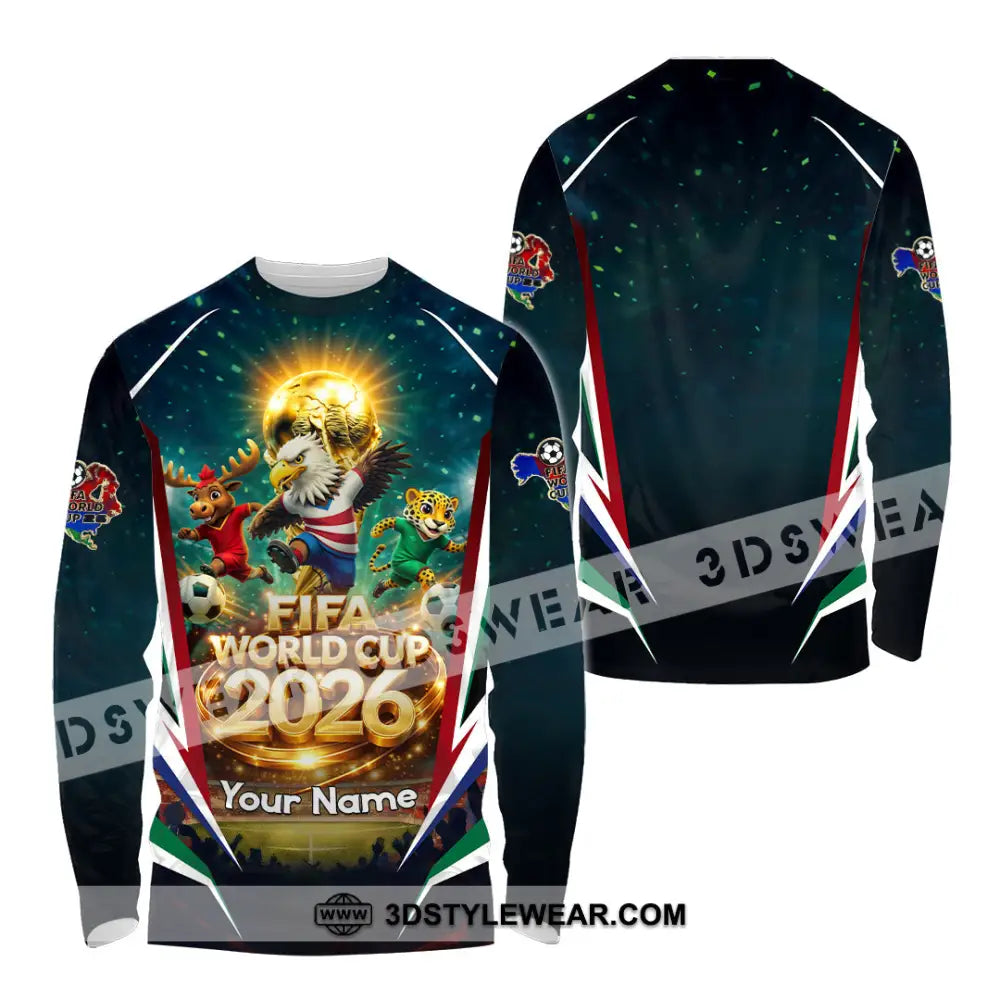 Unisex Shirt - Custom World Cup 2026 3D Shirt Long Sleeve Shirt / S T-shirt