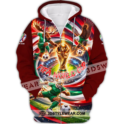 Unisex Shirt - Custom World Cup 2026 3D Shirt Zipper Hoodie / S T-shirt