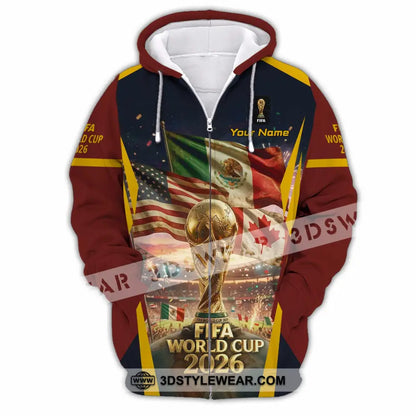 Unisex Shirt - Custom World Cup 2026 3D Shirt Zipper Hoodie / S T-shirt