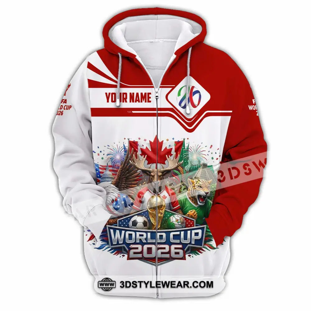 Unisex Shirt - Custom World Cup 2026 3D Shirt - Zipper Hoodie / S - T-shirt