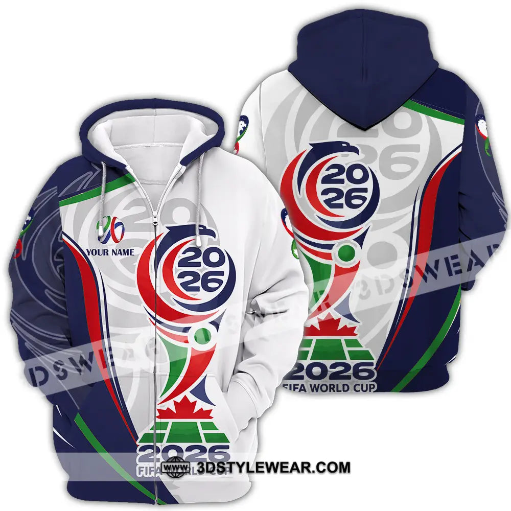 Unisex Shirt - Custom World Cup 2026 3D Shirt Zipper Hoodie / S T-shirt