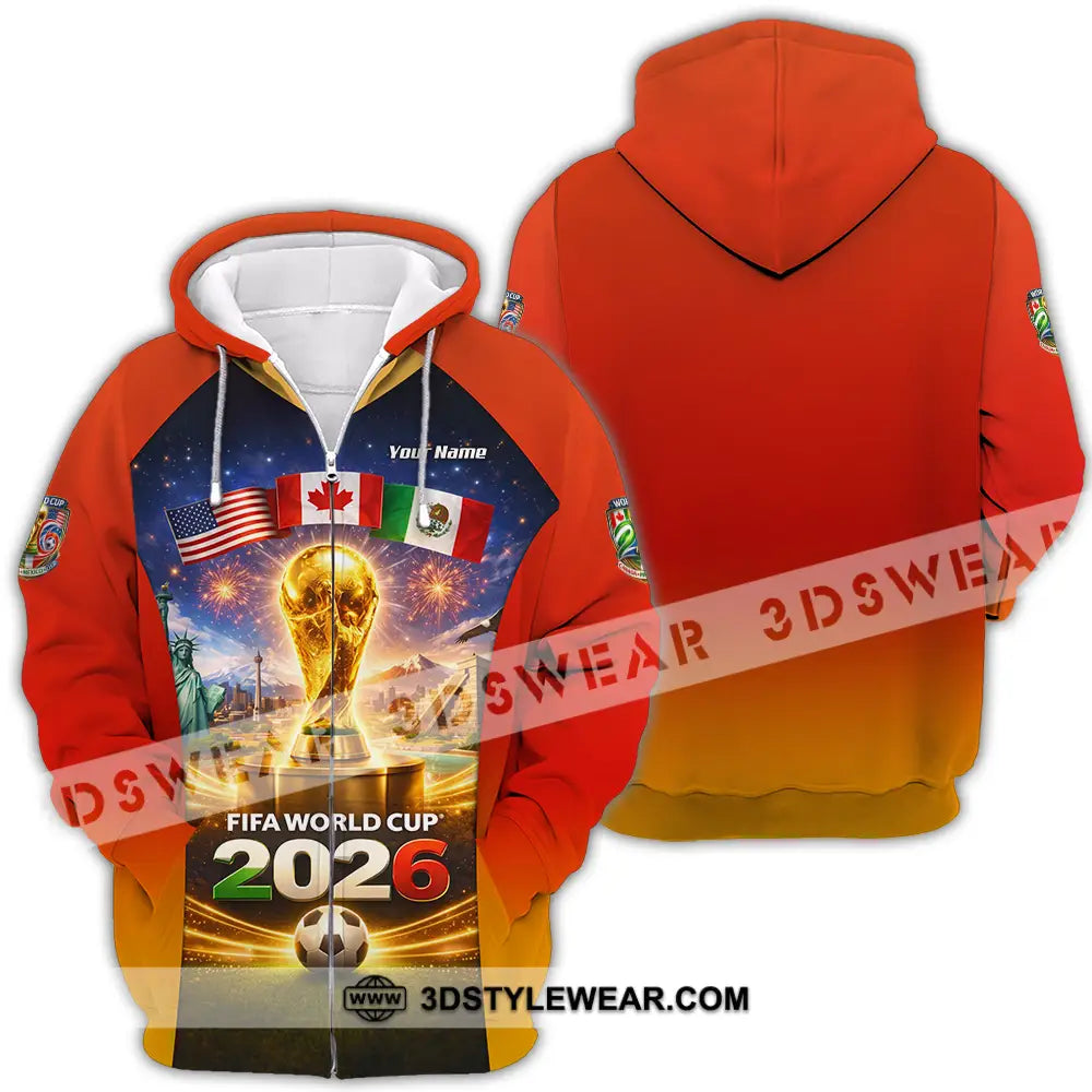 Unisex Shirt - Custom World Cup 2026 3D Shirt Zipper Hoodie / S T-shirt