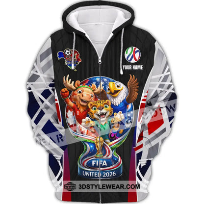Unisex Shirt - Custom World Cup 2026 3D Shirt Zipper Hoodie / S T-shirt