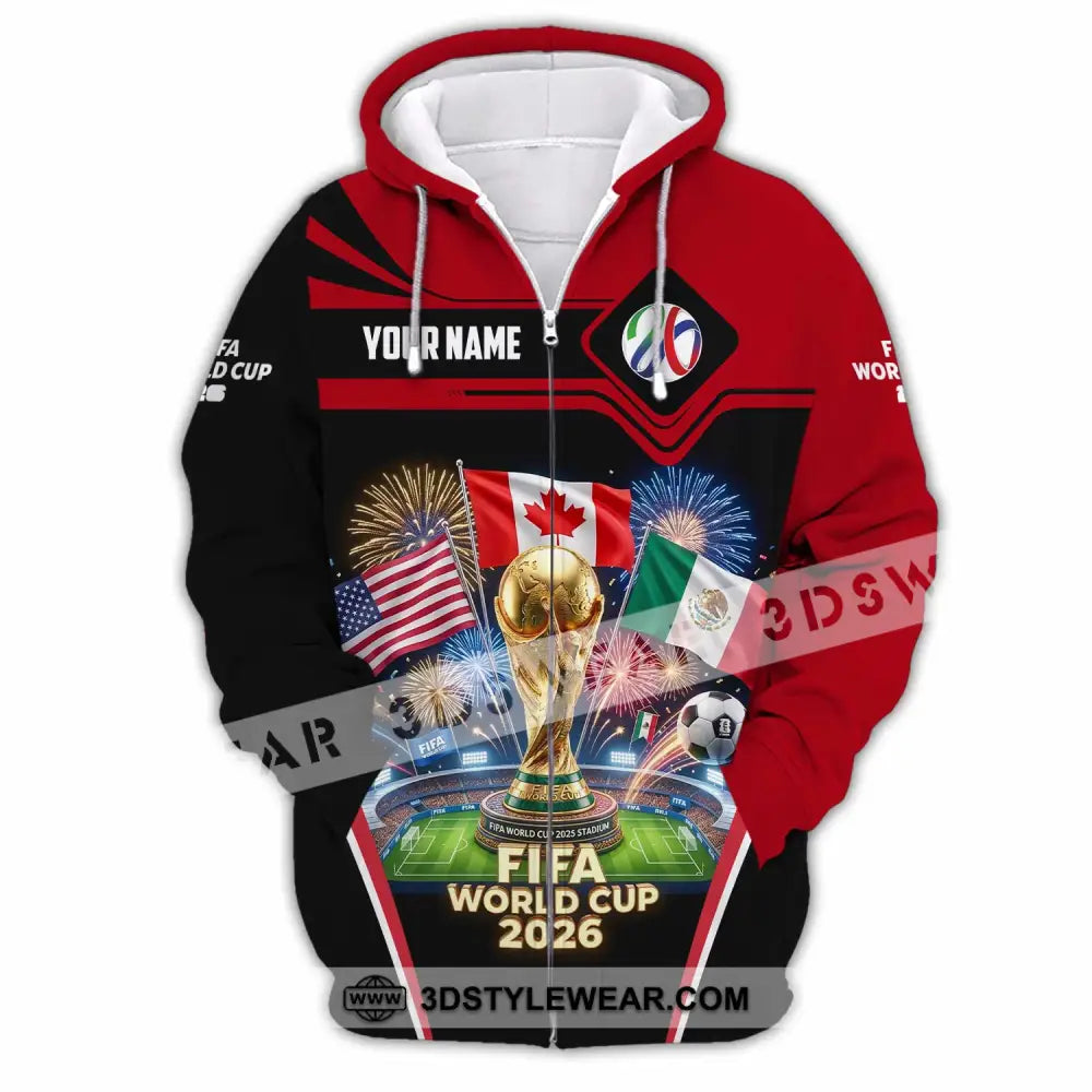 Unisex Shirt - Custom World Cup 2026 3D Shirt Zipper Hoodie / S T-shirt