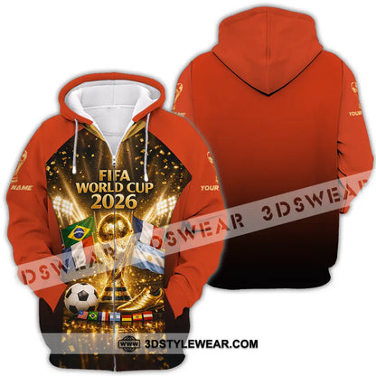 Unisex Shirt - Custom World Cup 2026 3D Shirt Zipper Hoodie / S T-shirt