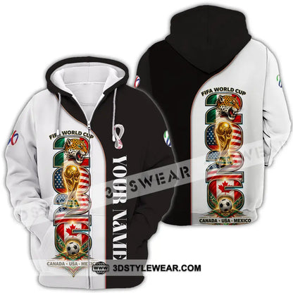 Unisex Shirt - Custom World Cup 2026 3D Shirt Zipper Hoodie / S T-shirt