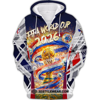 Unisex Shirt - Custom World Cup 2026 3D Shirt Zipper Hoodie / S T-shirt