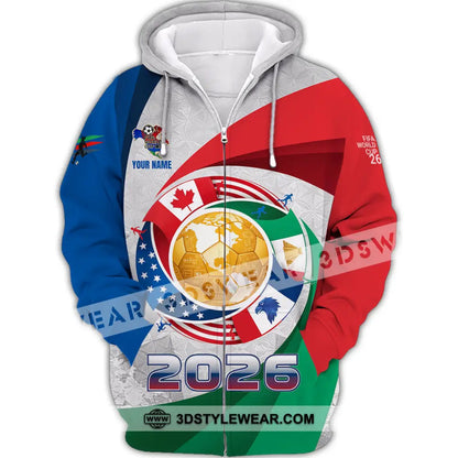 Unisex Shirt - Custom World Cup 2026 3D Shirt Zipper Hoodie / S T-shirt
