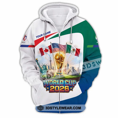 Unisex Shirt - Custom World Cup 2026 3D Shirt Zipper Hoodie / S T-shirt