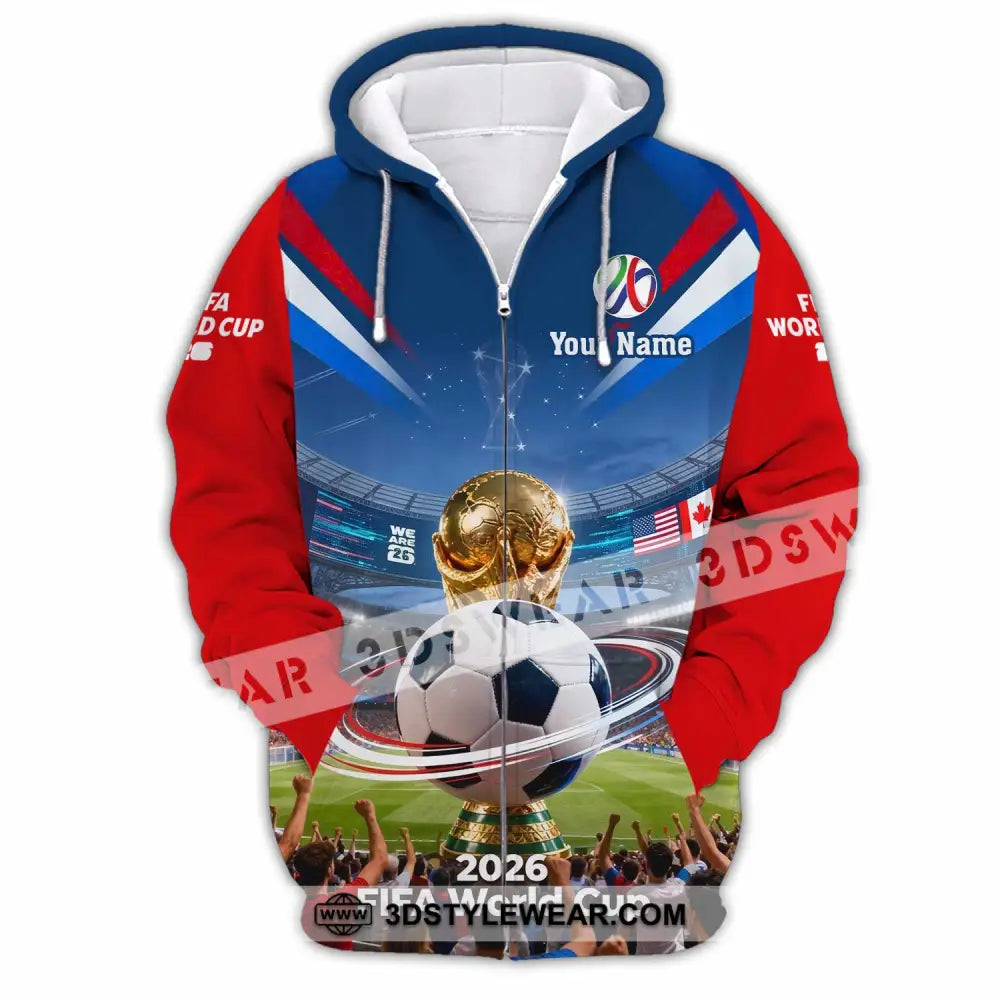 Unisex Shirt - Custom World Cup 2026 3D Shirt Zipper Hoodie / S T-shirt