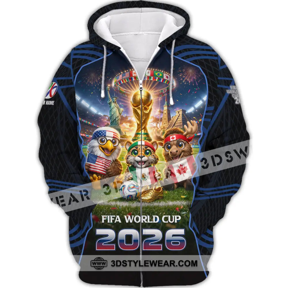 Unisex Shirt - Custom World Cup 2026 3D Shirt Zipper Hoodie / S T-shirt