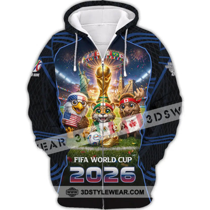 Unisex Shirt - Custom World Cup 2026 3D Shirt Zipper Hoodie / S T-shirt