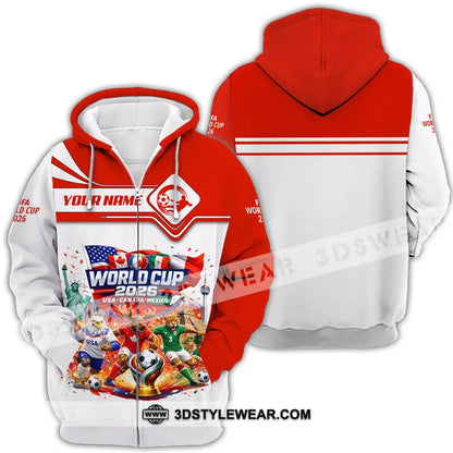 Unisex Shirt - Custom World Cup 2026 3D Shirt Zipper Hoodie / S T-shirt