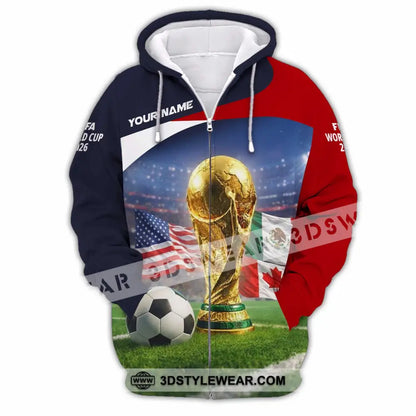 Unisex Shirt - Custom World Cup 2026 3D Shirt Zipper Hoodie / S T-shirt
