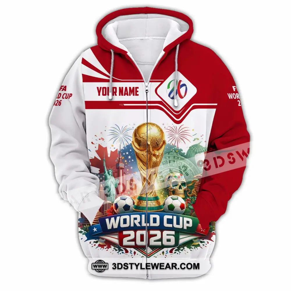 Unisex Shirt - Custom World Cup 2026 3D Shirt Zipper Hoodie / S T-shirt