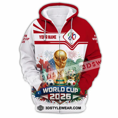 Unisex Shirt - Custom World Cup 2026 3D Shirt Zipper Hoodie / S T-shirt