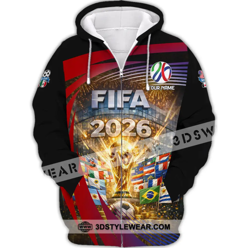 Unisex Shirt - Custom World Cup 2026 3D Shirt Zipper Hoodie / S T-shirt