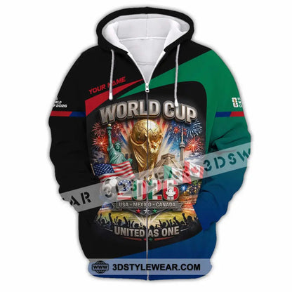 Unisex Shirt - Custom World Cup 2026 3D Shirt Zipper Hoodie / S T-shirt