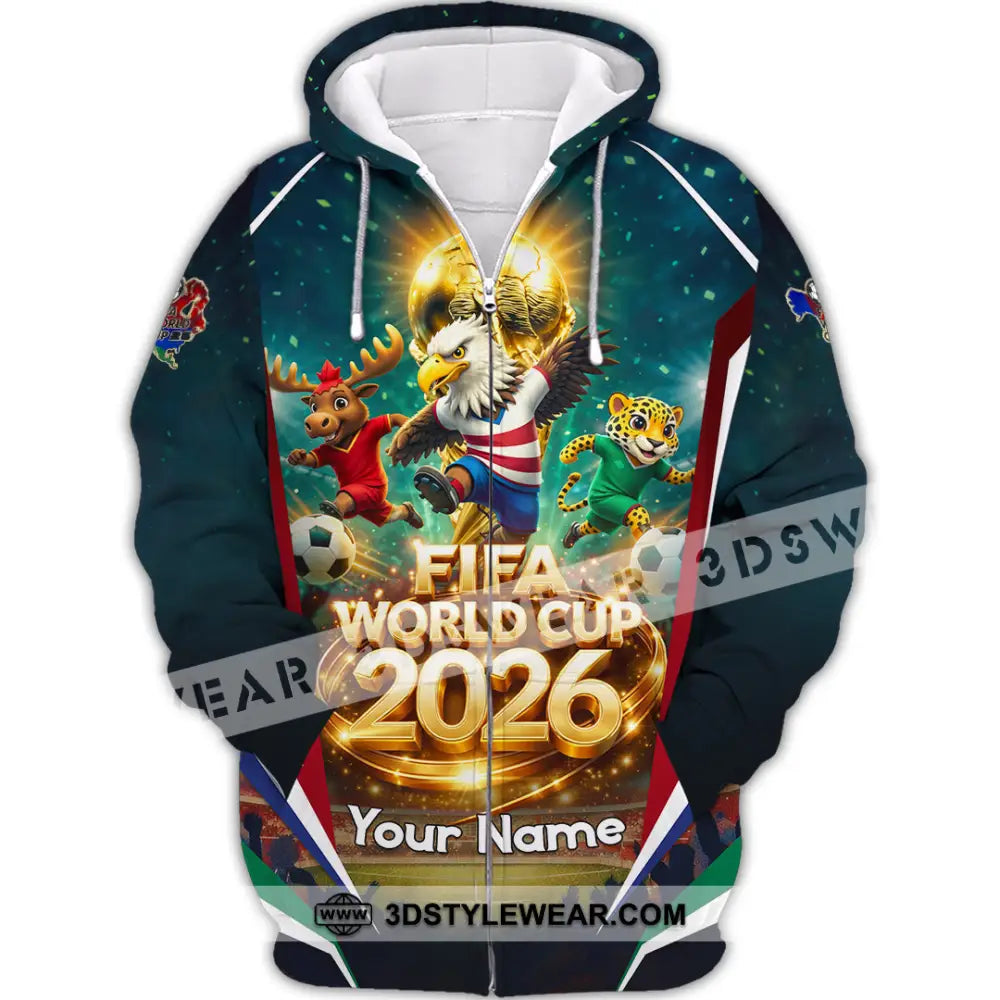 Unisex Shirt - Custom World Cup 2026 3D Shirt Zipper Hoodie / S T-shirt