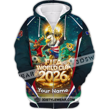 Unisex Shirt - Custom World Cup 2026 3D Shirt Zipper Hoodie / S T-shirt