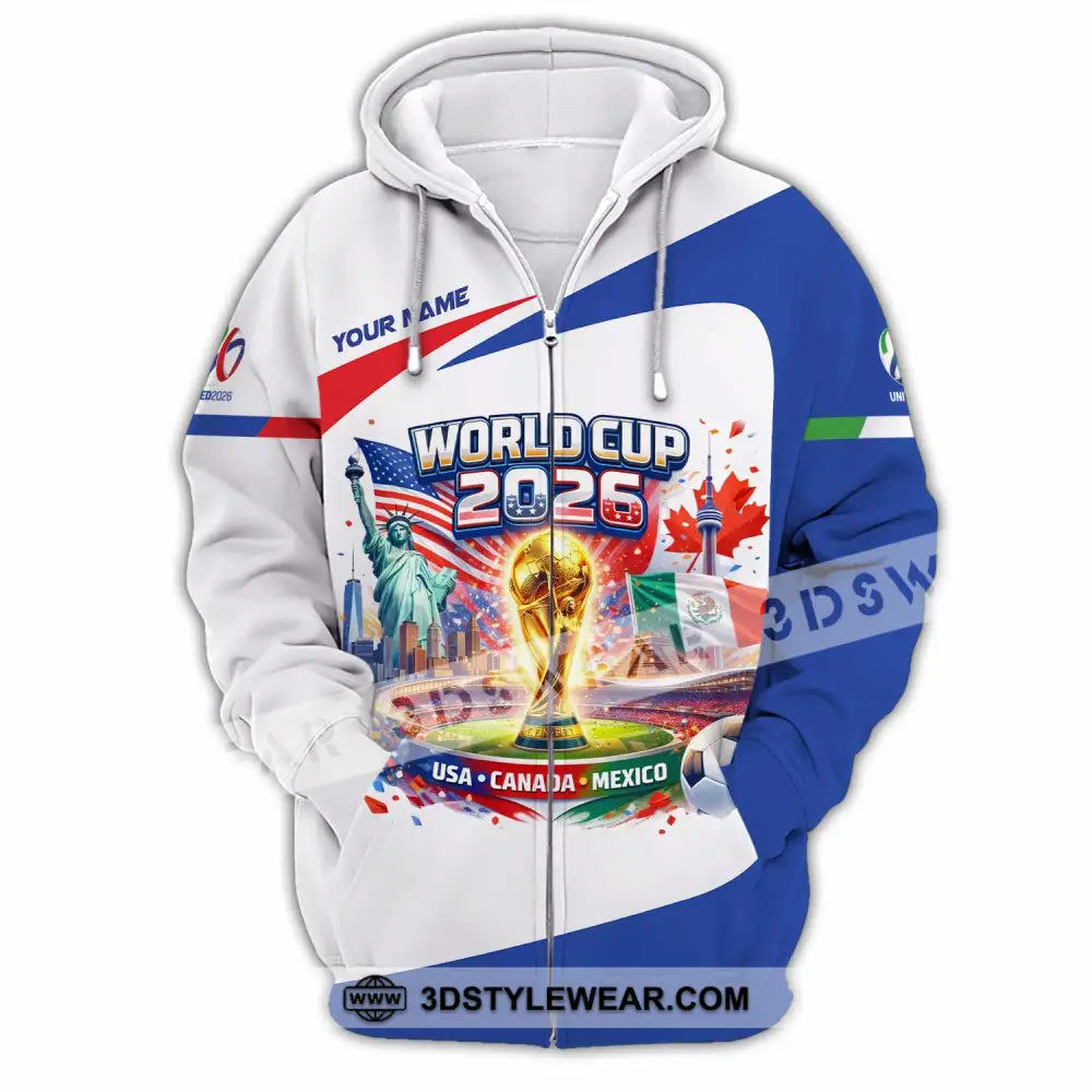 Unisex Shirt - Custom World Cup 2026 3D Shirt Zipper Hoodie / S T-shirt