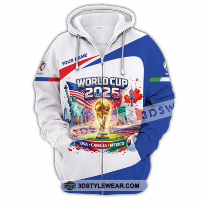 Unisex Shirt - Custom World Cup 2026 3D Shirt Zipper Hoodie / S T-shirt