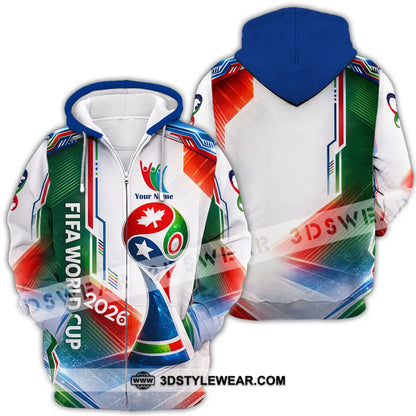 Unisex Shirt - Custom World Cup 2026 3D Shirt Zipper Hoodie / S T-shirt