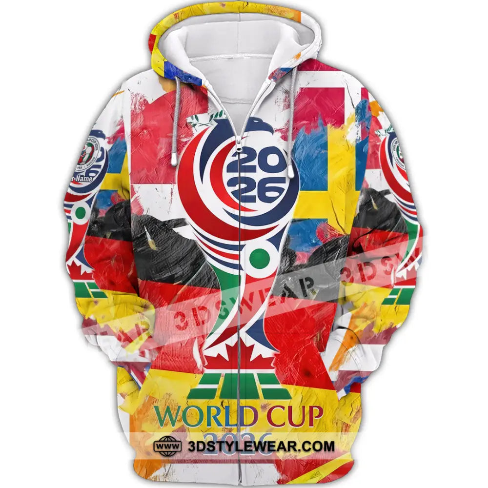 Unisex Shirt - Custom World Cup 2026 3D Shirt - Zipper Hoodie / S - T-shirt