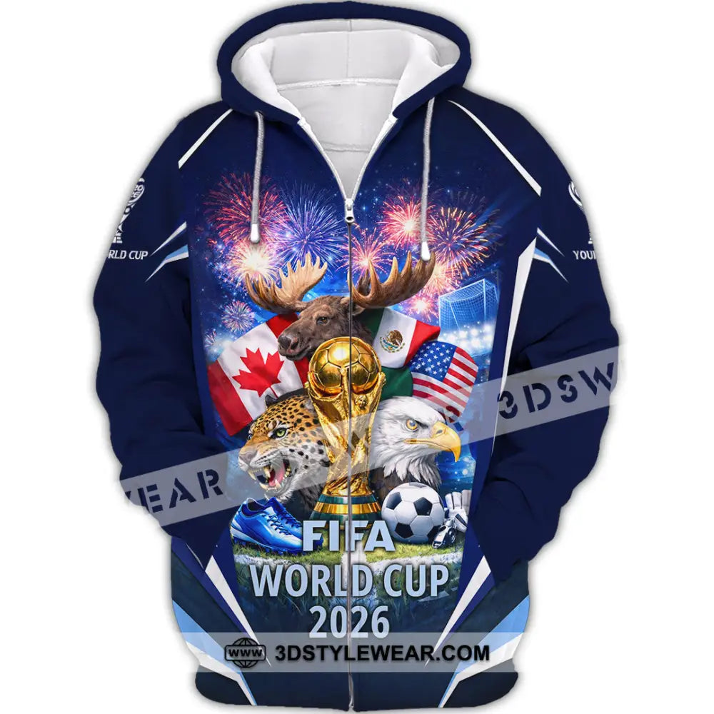 Unisex Shirt - Custom World Cup 2026 3D Shirt Zipper Hoodie / S T-shirt
